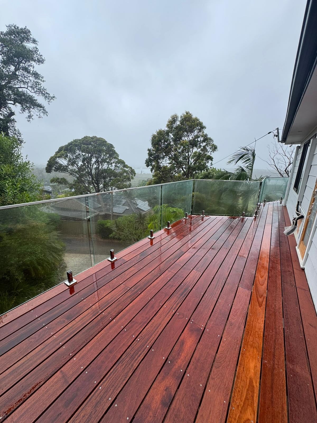 Merbau Deck & Glass
